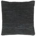 vidaXL Vankúše 2 ks chindi čierne 45x45 cm koža a bavlna