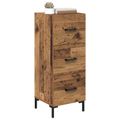 vidaXL Servírovacia skriňa Staré drevo 34,5 x 34 x 90 cm