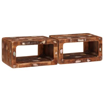vidaXL Nočný stolík 2 pcs Hnedá 45 x 30 x 24 cm Masívne obnovené drevo