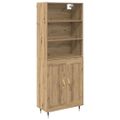 vidaXL Highboard Remeselný dub 69,5 x 34 x 180 cm Kompozitné drevo