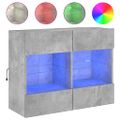 vidaXL TV nástenná skrinka s LED svetlami betónovo sivá 78,5x30x60,5cm