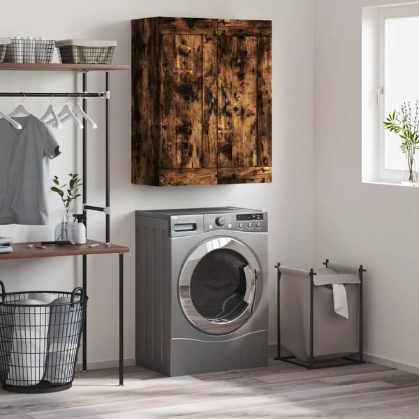 vidaXL Nástenná skrinka dymový dub 69,5x34x90 cm kompozitné drevo