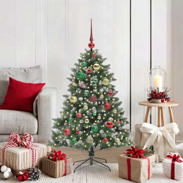 vidaXL Umelý vianočný stromček Zelená 120 cm PVC, plast a oceľ