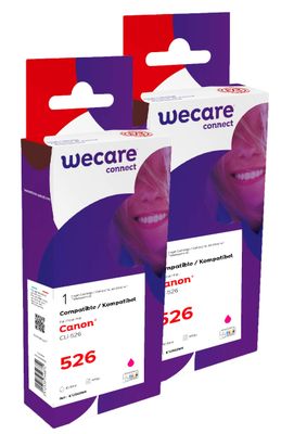 WECARE ARMOR sada ink kompatibilná s CANON CLI526M 2x10,5 ml, červená, CLI-526 M