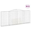 vidaXL Oblúkové gabiónové koše 15 ks 400x30x160/180 pozinkované železo