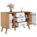 vidaXL Komoda OLDEN, bielo hnedá 114x43x73,5 cm, borovicový masív