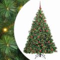 vidaXL Umelý vianočný stromček s 300 LED-i Zelená 180 cm PE a PVC