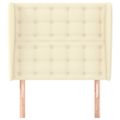 vidaXL Čelo postele so záhybmi krémové 83x23x118/128 cm umelá koža