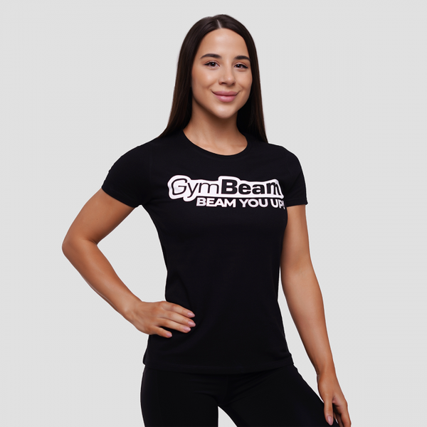 Dámske Tričko Beam Black - GymBeam, veľkosť M, veľkosť oblečenia M