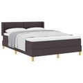 vidaXL Posteľ s pružinovým rámom Tmavohnedá 200 x 140 cm látka