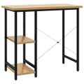 vidaXL Počítačový stôl, čierny a svetlý dub 80x40x72 cm, MDF a kov