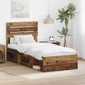 vidaXL Rám postele Staré drevo 90 x 200 cm Masívne borovicové drevo