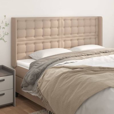 vidaXL Čelo postele so záhybmi kapučínové 183x16x118/128 cm umelá koža