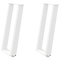 vidaXL Nohy ku konzolovému stolu v tvare U, 2 ks, biele, 38 x (72-73) cm, oceľové