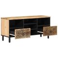 vidaXL TV skrinka 100x33x46 cm, mangový masív