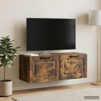 vidaXL Nástenná TV skrinka Nástenný Dymový dub 78,5 x 31 x 30 cm