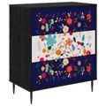vidaXL Příborník MAINZ Kvetinový vzor 66 x 36,5 x 76 cm Čierny dub