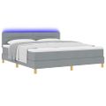 vidaXL LED box s pružinami s vankúšom Svetlosivá 180 x 200 cm látka