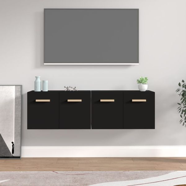 vidaXL Nástenné skrinky 2 ks čierne 60x36,5x35 cm spracované drevo