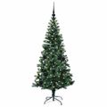 vidaXL Umelý predsvietený vianočný stromček Zelená 150 cm PVC a kov