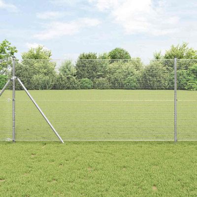 vidaXL Pevný kovaný drôtový plot 50 x 1,2 m Strieborná Sieťovina