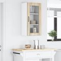vidaXL Nástenný sklenený kabinet PORTO Sonoma dub 40 x 31 x 80 cm