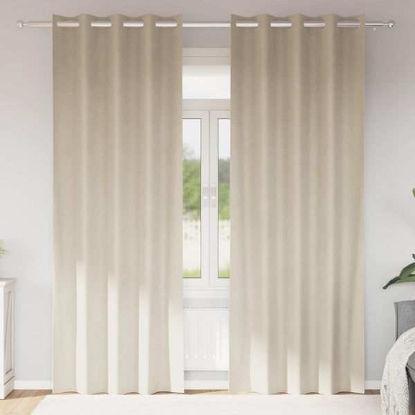 vidaXL Zatemňovacie závesy 2 pcs Krémová 140 x 245 cm Zamat