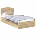 vidaXL Úložná posteľ Sonoma dub 90 x 190 cm Kompozitné drevo