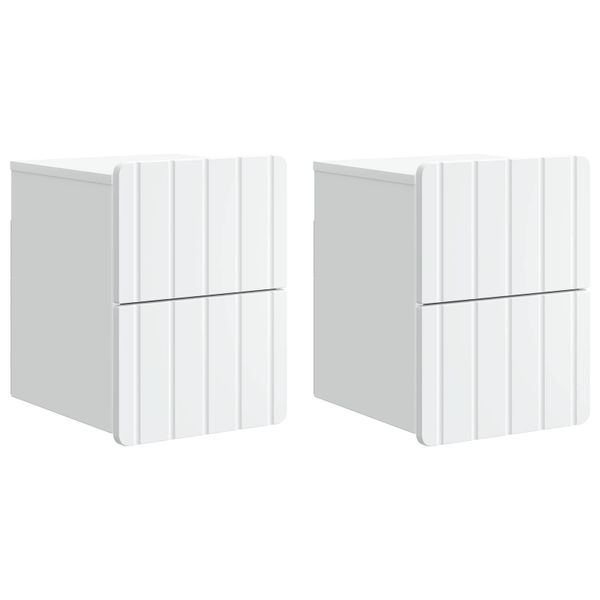 vidaXL Nástenná nočná skrinka Nástenný 2 pcs Biela 33 x 34,5 x 43 cm