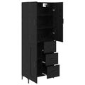vidaXL Highboard Čierny dub 69,5 x 34 x 180 cm Kompozitné drevo