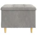 vidaXL Ottoman s Úložným Priestorom Svetlosivá 60 x 60 x 45 cm Zamat