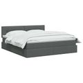 vidaXL Postel s úložným prostorem a matrací Tmavosivá 140 x 190 cm
