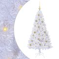 vidaXL Umelý vianočný stromček Biela 150 cm PVC a oceľ