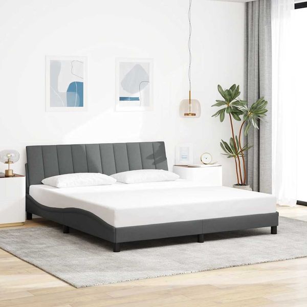 vidaXL Rám postele bez matraca Hanko tmavosivá 180x200 cm látka
