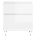 vidaXL Komoda vysoký lesk biela 60x35x70 cm spracované drevo