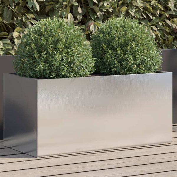 vidaXL Kvetináč strieborný 62x30x29 cm nehrdzavejúca oceľ