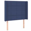 vidaXL Čelo postele so záhybmi modré 83x16x118/128 cm látka