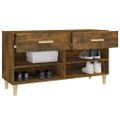 vidaXL Botník dymový dub 102x35x55 cm spracované drevo