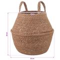 vidaXL Kvetináč s uchami Prírodná Ø 22 x 20 cm 100% Morská tráva