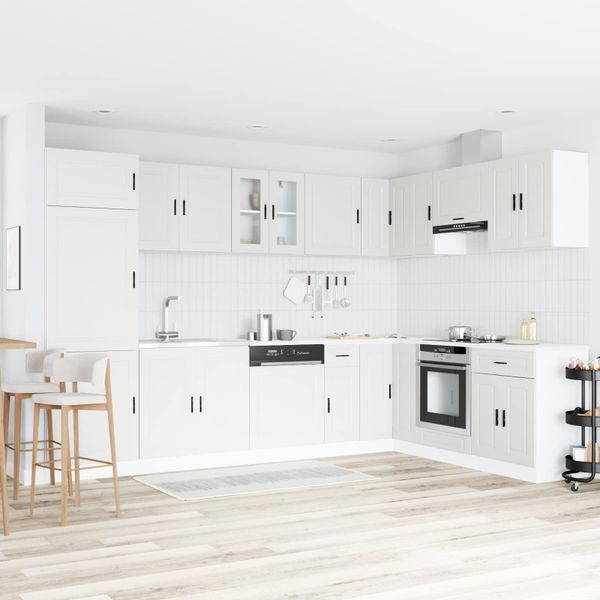 vidaXL Skriňa pod umývadlo Porto 2 pcs Biela Kompozitné drevo