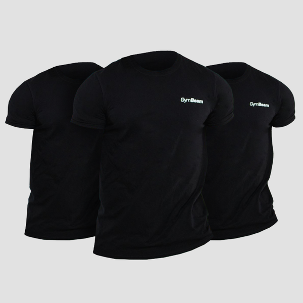 Tričko Basic 3Pack Black - GymBeam, veľkosť L - 3pack