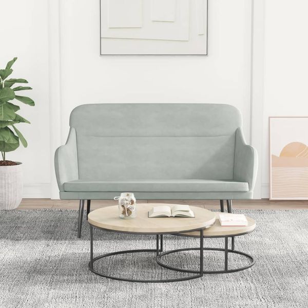 vidaXL Lavička bledosivá 110x76x80 cm zamat