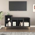 vidaXL TV skrinka čierna 100x35x55 cm spracované drevo