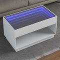 vidaXL Konferenčný stolík s nekonečnými LED biely 90x50x50 cm
