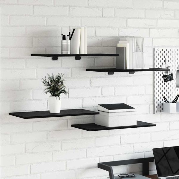 vidaXL Polica na knihy 4 pcs Čierny 60 x 30 x 1,5 cm Kompozitné drevo