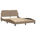 vidaXL Rám postele s LED bez matraca, Zadar, kapučínový 120x200 cm