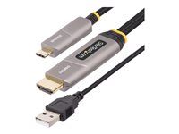 HDMI kábel - USB-C s pinmi (samec) do HDMI, USB (iba napájanie) s pinmi (samec) - 9.15 m - tienený/fiber optic - čierna - aktívny, Active Optical Cable (AOC), Jednosmerný, podpora 4K60 Hz (3840 x 2160)