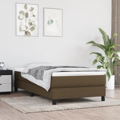 vidaXL Boxspring posteľ s matracom tmavohnedá 90x190 cm látka