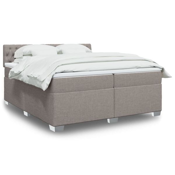 vidaXL Boxspring posteľ s matracom sivohnedý 200x200 cm látka