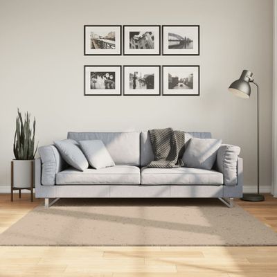 vidaXL Koberec HUARTE s krátkym vlakom umývateľný pieskový 160x160 cm